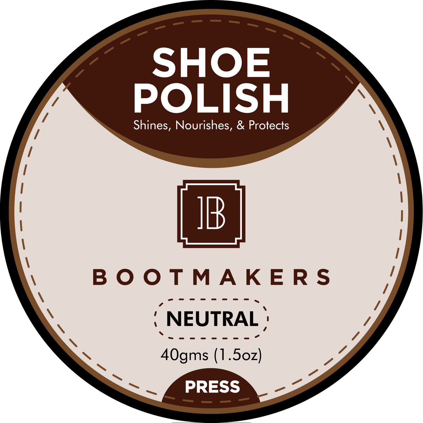 Bootmakers shoe polish in neutral shade, 40gms, shines, nourishes, and protects dress shoes.