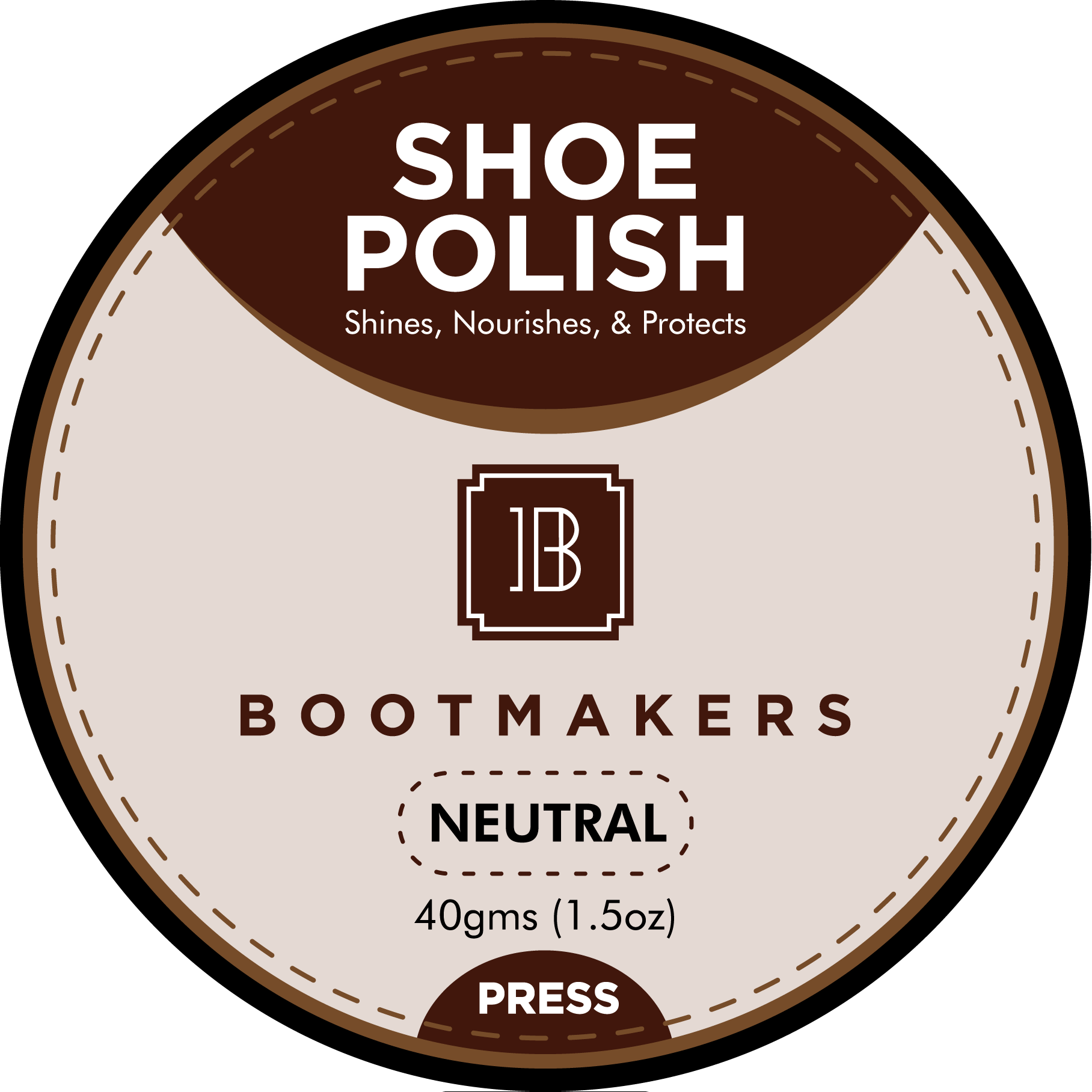 Bootmakers shoe polish in neutral shade, 40gms, shines, nourishes, and protects dress shoes.